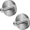 AMARE 2er-Set: Edelstahl-Handtuchhaken In Silber - Ø 5 Cm