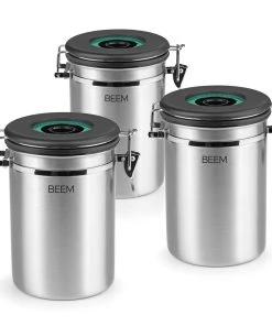 Beem 3tlg. Set: Vorratsdose Mit Dosierlöffel In Silber