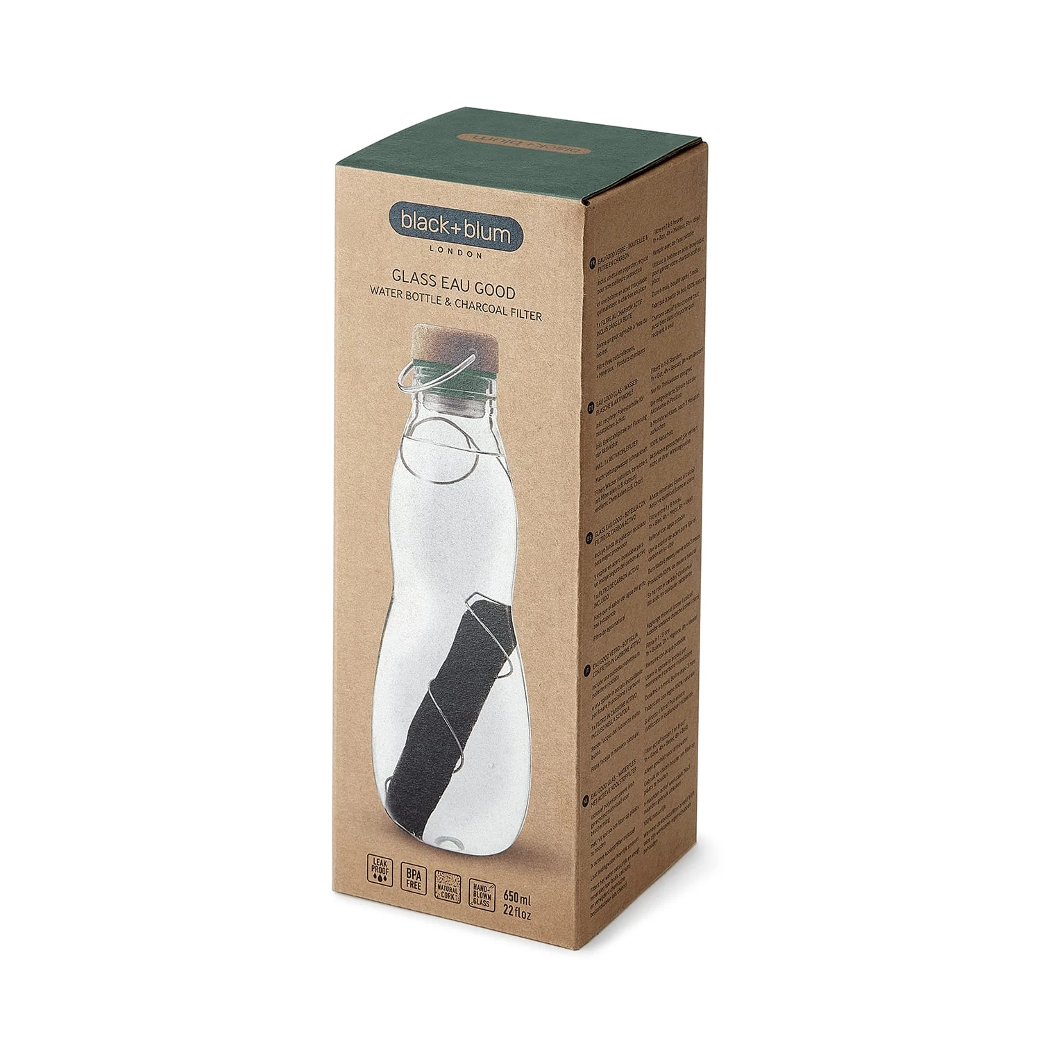 Black+Blum Eau Good Glas (optimiertes Design), Olive, 650 Ml 2 Black+Blum Eau Good Glas (optimiertes Design), Olive, 650 Ml – Bild 2