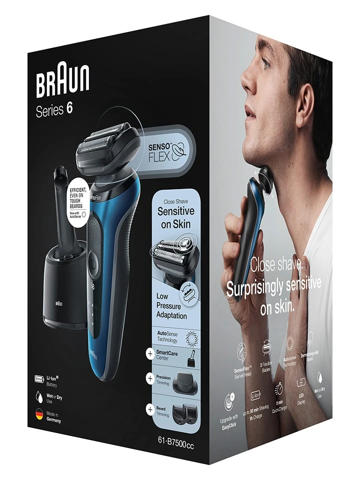 Braun Elektrorasierer "Series 6 - 61-B7500cc" In Dunkelblau/ Schwarz 3 Braun Elektrorasierer "Series 6 - 61-B7500cc" In Dunkelblau/ Schwarz – Bild 3