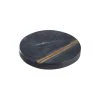 Butlers 4x Untersetzer Mit Goldstreifen Ø10cm MARBLE In Schwarz