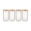 Butlers 4x Vorratsgläser 1750ml WOODLOCK In Transparent