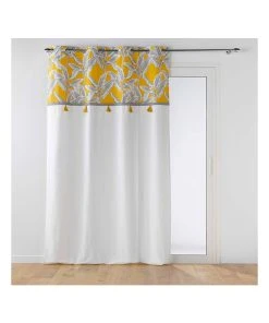 Douceur D'intérieur Gardine "Isibelle" In Weiß/ Gelb