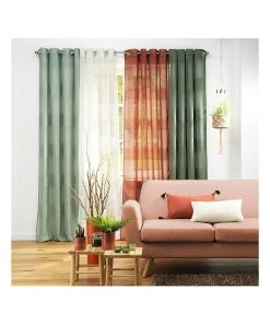 Douceur D'intérieur Gardine "Terraza" In Grün -Relaxdays Verkaufsshop douceur dinterieur gardine terraza in grun 2