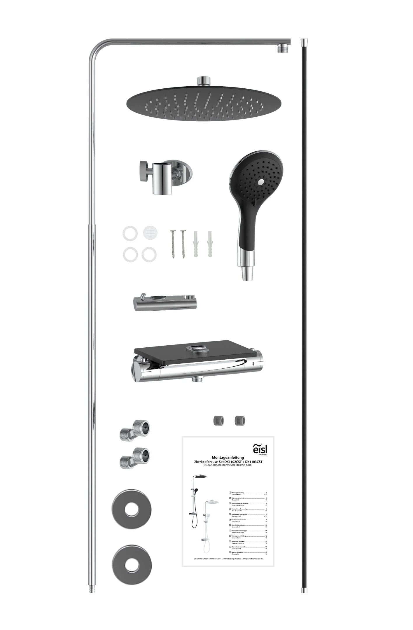 Eisl Since 1980 Thermostat Duschset GRANDE VITA In Chrom/Schwarz 6 Eisl Since 1980 Thermostat Duschset GRANDE VITA In Chrom/Schwarz – Bild 6