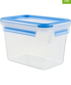 Emsa 2er-Set: Lunchboxen "Clip & Close" In Blau - 1,1 L