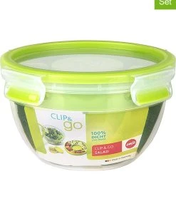 Emsa 2er-Set: Salatboxen "Clip & Go" In Grün - 1 L
