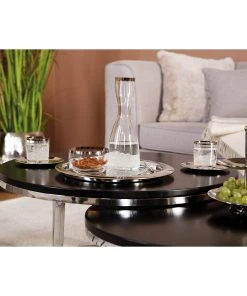 Fink Tablett "Verso" In Silber - H. 2 Cm - D. 38,5 Cm -Relaxdays Verkaufsshop fink tablett verso in silber h 2 cm d 38 5 cm 1