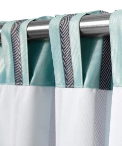 Impré Vorhang-Set, 2-tlg. In Mintgrün, Dunkelgrau -Relaxdays Verkaufsshop impre vorhang set 2 tlg in mintgrun dunkelgrau 2 scaled