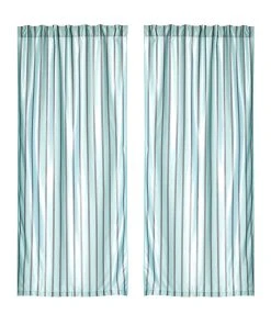 Impré Vorhang-Set, 2-tlg. In Mintgrün, Dunkelgrau