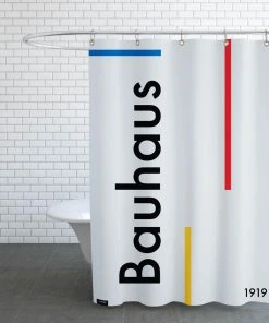 Juniqe Duschvorhang "Bauhaus 1919" In Grau & Schwarz -Relaxdays Verkaufsshop juniqe duschvorhang bauhaus 1919 in grau and schwarz 2