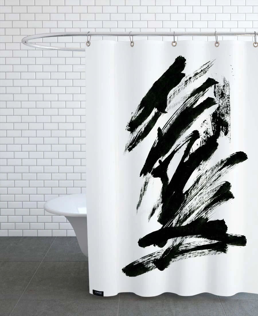 Juniqe Duschvorhang "Black Abstract" In Schwarz & Weiß 3 Juniqe Duschvorhang "Black Abstract" In Schwarz & Weiß – Bild 3