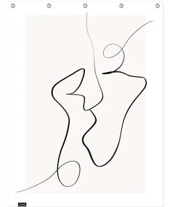 Juniqe Duschvorhang "Connected II" In Cremeweiß & Grau