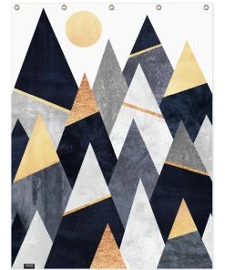 Juniqe Duschvorhang "Fancy Mountains" In Gelb & Grau