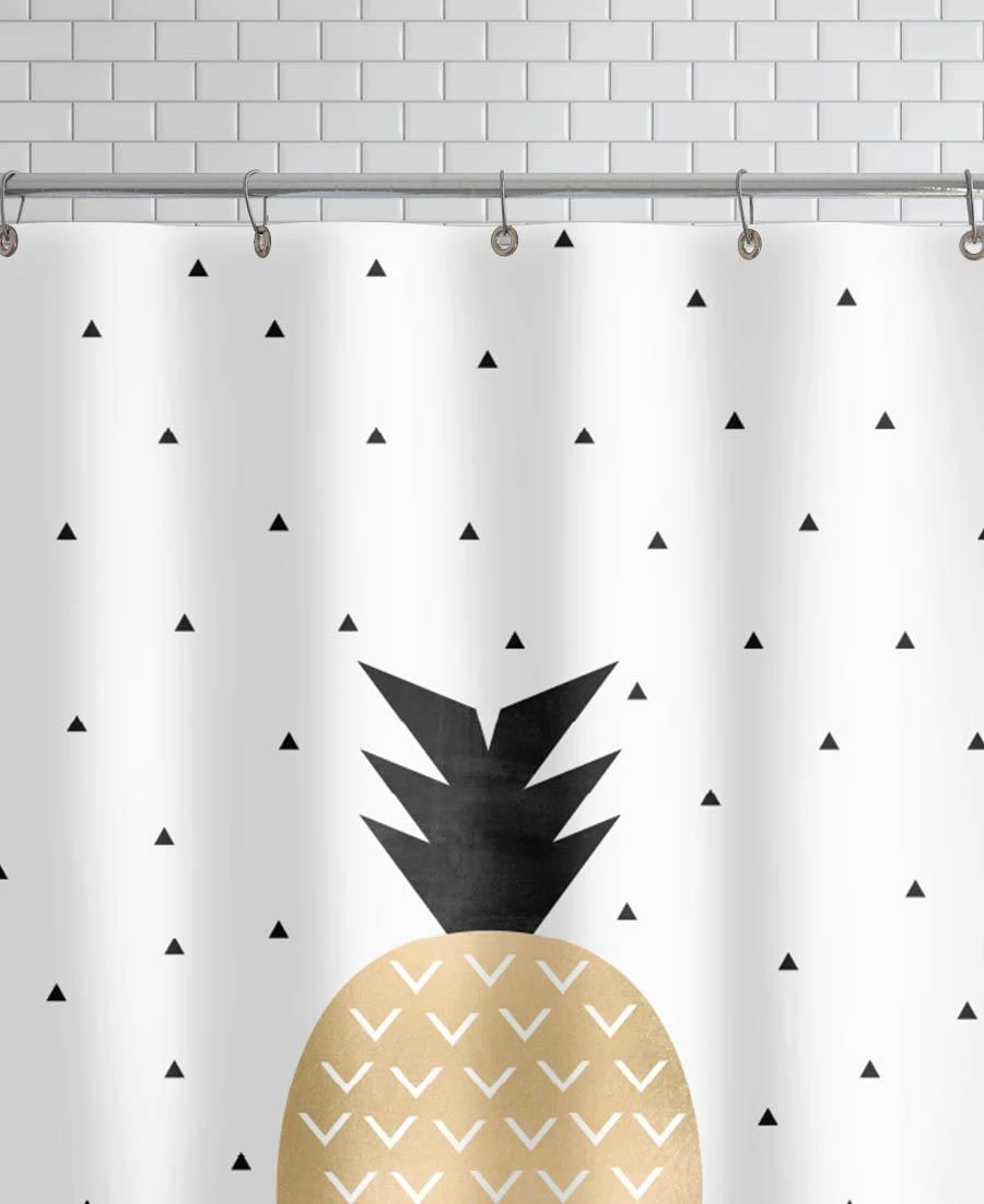 Juniqe Duschvorhang "Golden Pineapple" In Bunt 2 Juniqe Duschvorhang "Golden Pineapple" In Bunt – Bild 2