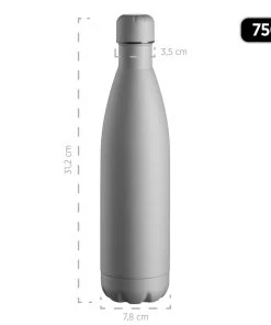 Mäser Vakuum Isolierflasche, Edelstahl - In Grau -Relaxdays Verkaufsshop maser vakuum isolierflasche edelstahl in grau 1