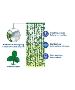 Maximex Blättervorhang Liane In Grün -Relaxdays Verkaufsshop maximex blattervorhang liane in grun 10