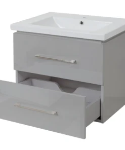 MCW Premium Waschbeckenunterschrank D16 Hochglanz, Grau -Relaxdays Verkaufsshop mcw premium waschbeckenunterschrank d16 hochglanz grau 2