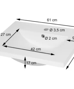 MCW Waschbecken D16, 61cm 30mm Kante -Relaxdays Verkaufsshop mcw waschbecken d16 61cm 30mm kante 2