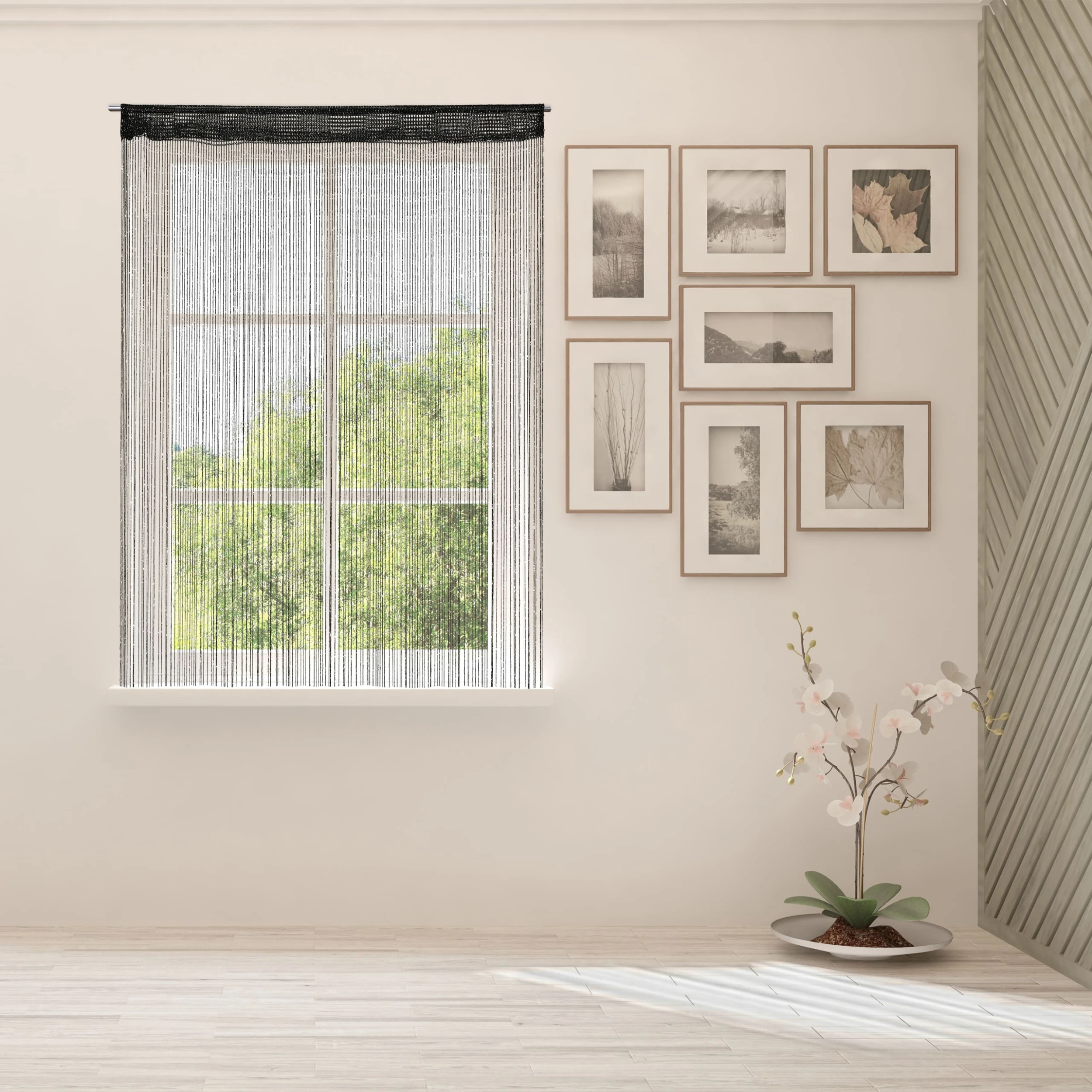 Relaxdays 1 X Fadenvorhang "Glitzer" In Schwarz - (L)245 X (B)90 Cm 2 Relaxdays 1 X Fadenvorhang "Glitzer" In Schwarz - (L)245 X (B)90 Cm – Bild 2