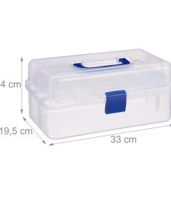 Relaxdays 10x Plastikbox In Transparent/ Blau - (B)33 X (H)14 X (T)19 Cm -Relaxdays Verkaufsshop relaxdays 10x plastikbox in transparent blau b 33 x h 14 x t 19 cm 3