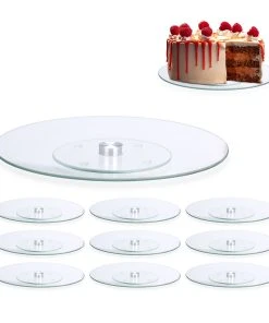 Relaxdays 10x Tortenplatte In Transparent - Ø 30 Cm