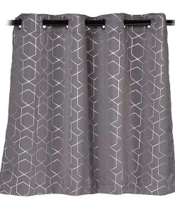 Relaxdays 2 X Vorhang "Muster" In Grau/ Silber - (B)135 X (H)90 Cm