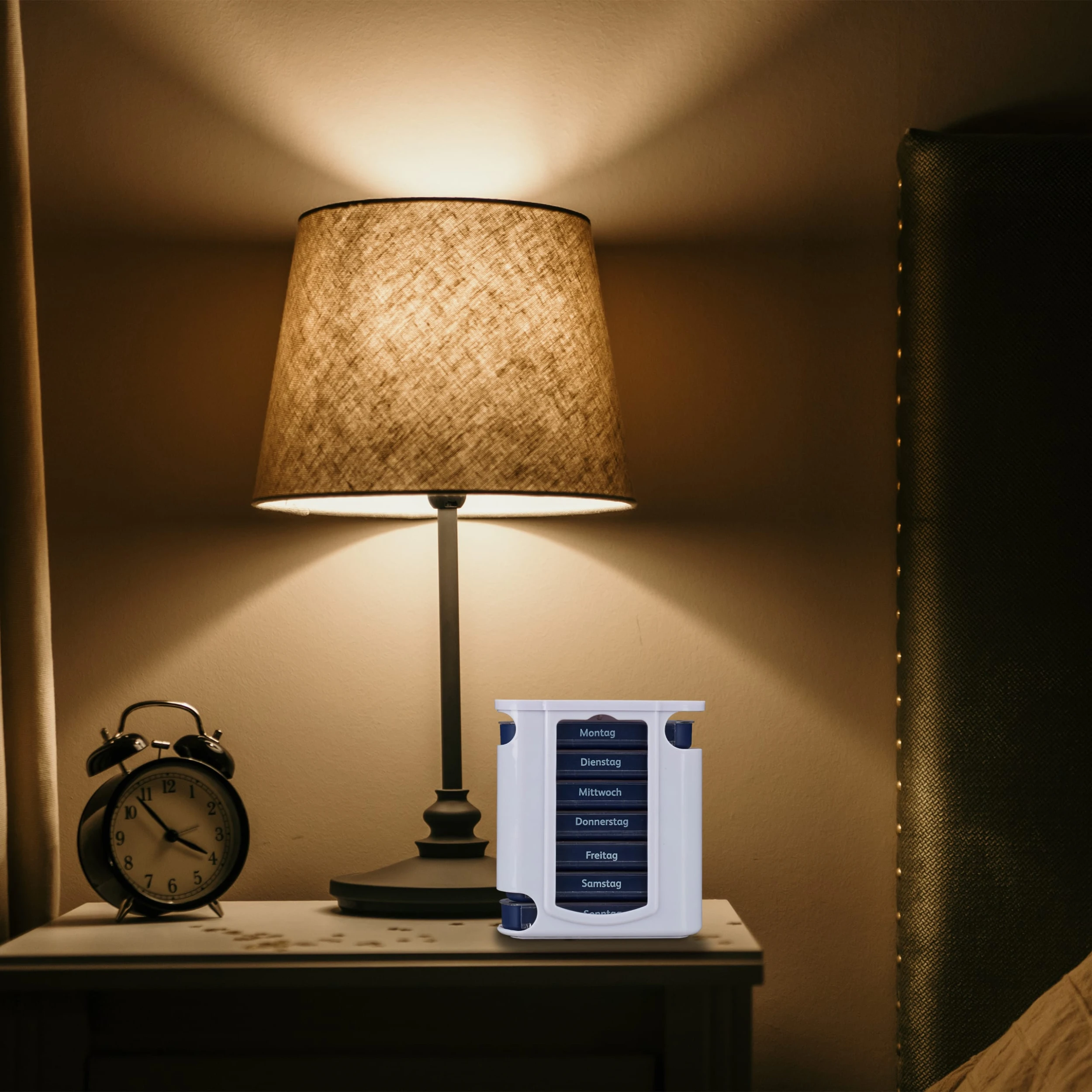 Relaxdays 2x Pillendose In Weiß/ Blau 2 Relaxdays 2x Pillendose In Weiß/ Blau – Bild 2