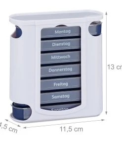 Relaxdays 2x Pillendose In Weiß/ Blau 10 Relaxdays 2x Pillendose In Weiß/ Blau -Relaxdays Verkaufsshop relaxdays 2x pillendose in weiss blau 3