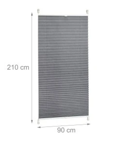 Relaxdays 2x Plissee In Grau - (B)90 X (H)210 Cm -Relaxdays Verkaufsshop relaxdays 2x plissee in grau b 90 x h 210 cm 1