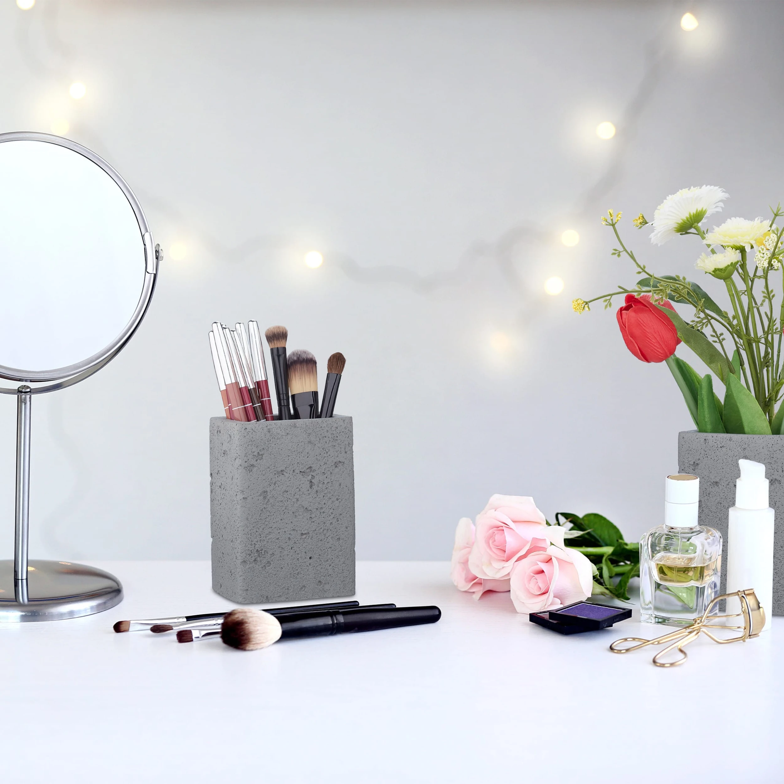 Relaxdays 2x Zahnbürstenhalter In Grau 2 Relaxdays 2x Zahnbürstenhalter In Grau – Bild 2