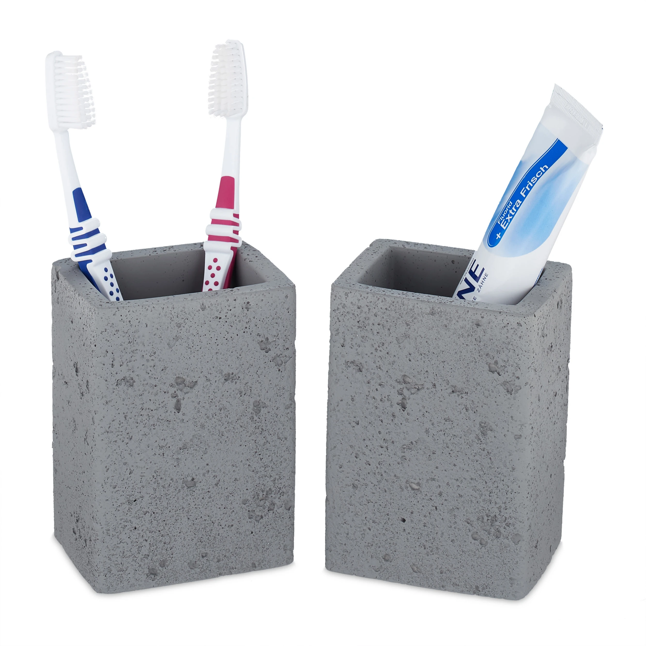 Relaxdays 2x Zahnbürstenhalter In Grau 8 Relaxdays 2x Zahnbürstenhalter In Grau – Bild 8