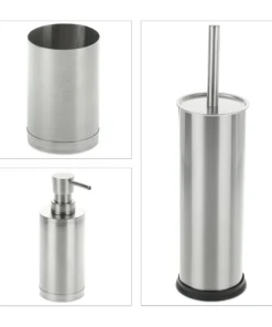 Relaxdays 3-tlg. Badezimmer Set In Silber