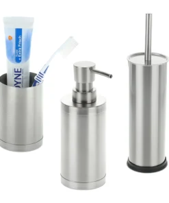 Relaxdays 3-tlg. Badezimmer Set In Silber -Relaxdays Verkaufsshop relaxdays 3 tlg badezimmer set in silber 7