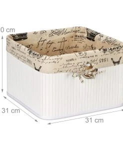 Relaxdays 3 X Aufbewahrungskorb In Weiß/ Creme - (B)31 X (H)20 X (T)31 Cm -Relaxdays Verkaufsshop relaxdays 3 x aufbewahrungskorb in weiss creme b 31 x h 20 x t 31 cm 3