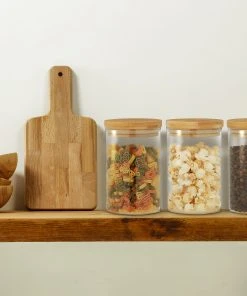 Relaxdays 3 X Vorratsglas In Transparent/ Natur - 800 Ml -Relaxdays Verkaufsshop relaxdays 3 x vorratsglas in transparent natur 800 ml 1