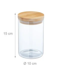Relaxdays 3 X Vorratsglas In Transparent/ Natur - 800 Ml -Relaxdays Verkaufsshop relaxdays 3 x vorratsglas in transparent natur 800 ml 3