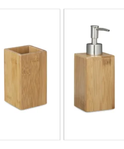 Relaxdays 3tlg. Badaccessoire-Set In Natur