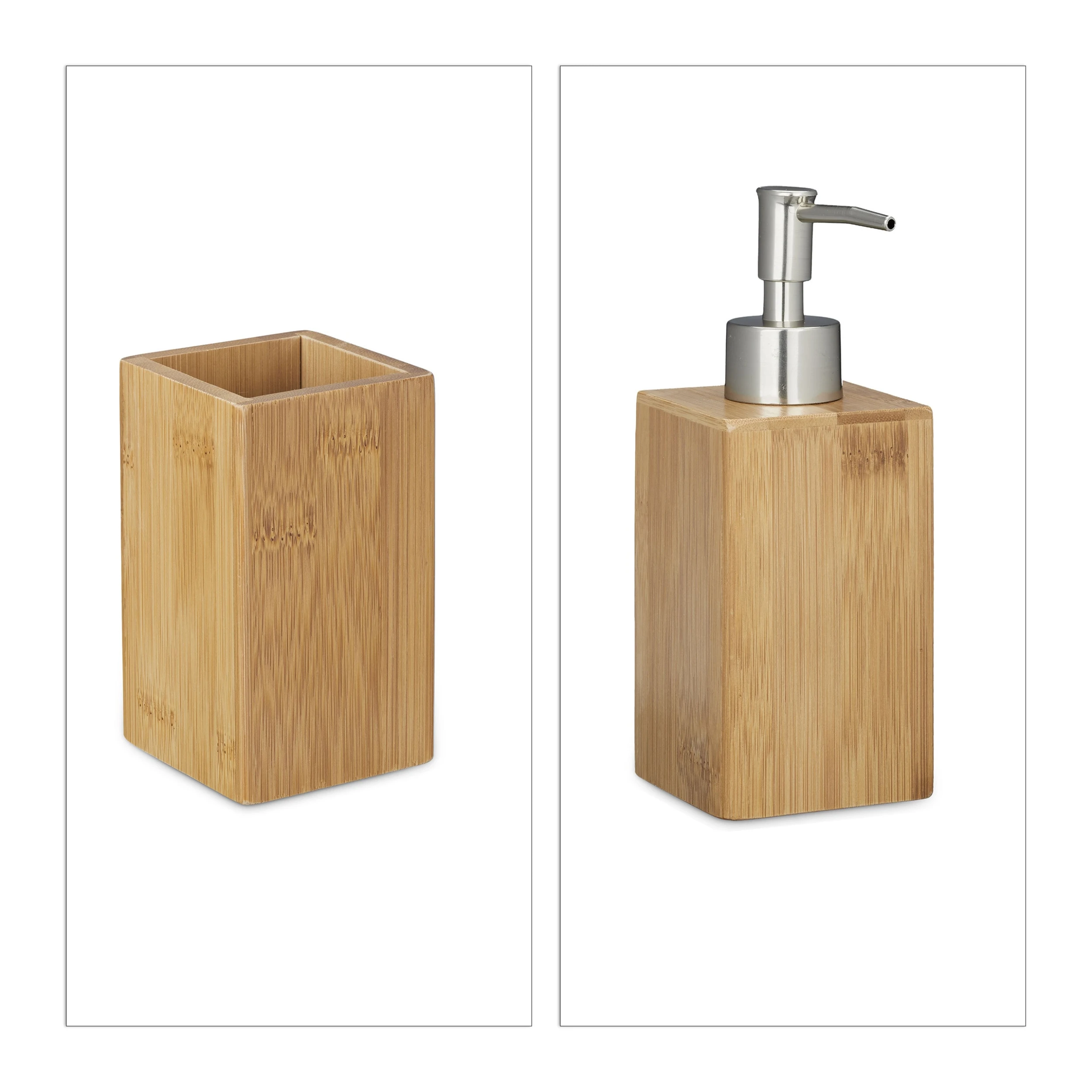 Relaxdays 3tlg. Badaccessoire-Set In Natur 1 Relaxdays 3tlg. Badaccessoire-Set In Natur