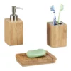 Relaxdays 3x Badaccessoires-Set In Natur