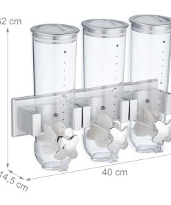 Relaxdays 3x Müslispender In Silber -Relaxdays Verkaufsshop relaxdays 3x muslispender in silber 3