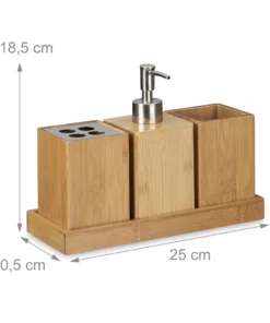 Relaxdays 4-tlg. Badaccessoires Set In Natur -Relaxdays Verkaufsshop relaxdays 4 tlg badaccessoires set in natur 2