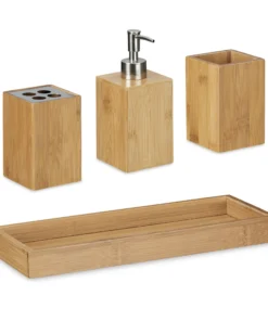 Relaxdays 4-tlg. Badaccessoires Set In Natur -Relaxdays Verkaufsshop relaxdays 4 tlg badaccessoires set in natur 4