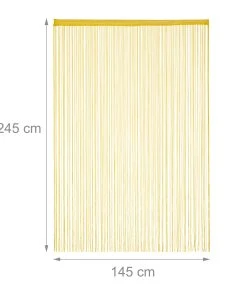 Relaxdays 4 X Fadenvorhang In Gold - (L)245 X (B)145 Cm -Relaxdays Verkaufsshop relaxdays 4 x fadenvorhang in gold l 245 x b 145 cm 3