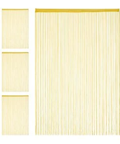 Relaxdays 4 X Fadenvorhang In Gold - (L)245 X (B)145 Cm -Relaxdays Verkaufsshop relaxdays 4 x fadenvorhang in gold l 245 x b 145 cm 7