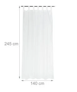 Relaxdays 4 X Gardine In Weiß - (B)140 X (H)245 Cm -Relaxdays Verkaufsshop relaxdays 4 x gardine in weiss b 140 x h 245 cm 3