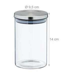 Relaxdays 4 X Vorratsgläser In Transparent/ Silber - 750 Ml -Relaxdays Verkaufsshop relaxdays 4 x vorratsglaser in transparent silber 750 ml 3