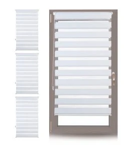 Relaxdays 4x Doppelrollo In Weiß - (B)60 X (H)156 Cm