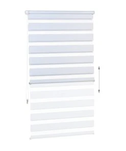 Relaxdays 4x Doppelrollo In Weiß - (B)76 X (H)156 Cm -Relaxdays Verkaufsshop relaxdays 4x doppelrollo in weiss b 76 x h 156 cm 4