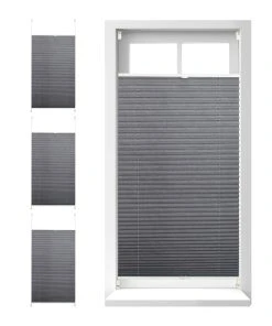 Relaxdays 4x Plissee In Grau - (B)90 X (H)210 Cm